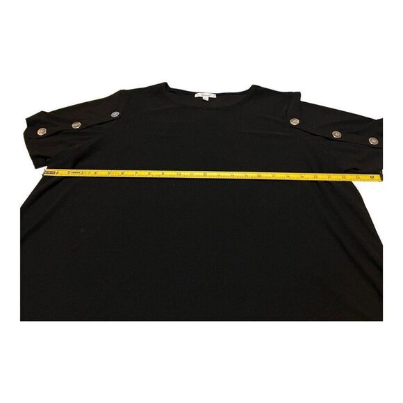 89th and Madison Womens size 1X Black Blouse Top Plus Size Short Sleeve Shirt - Picture 4 of 6